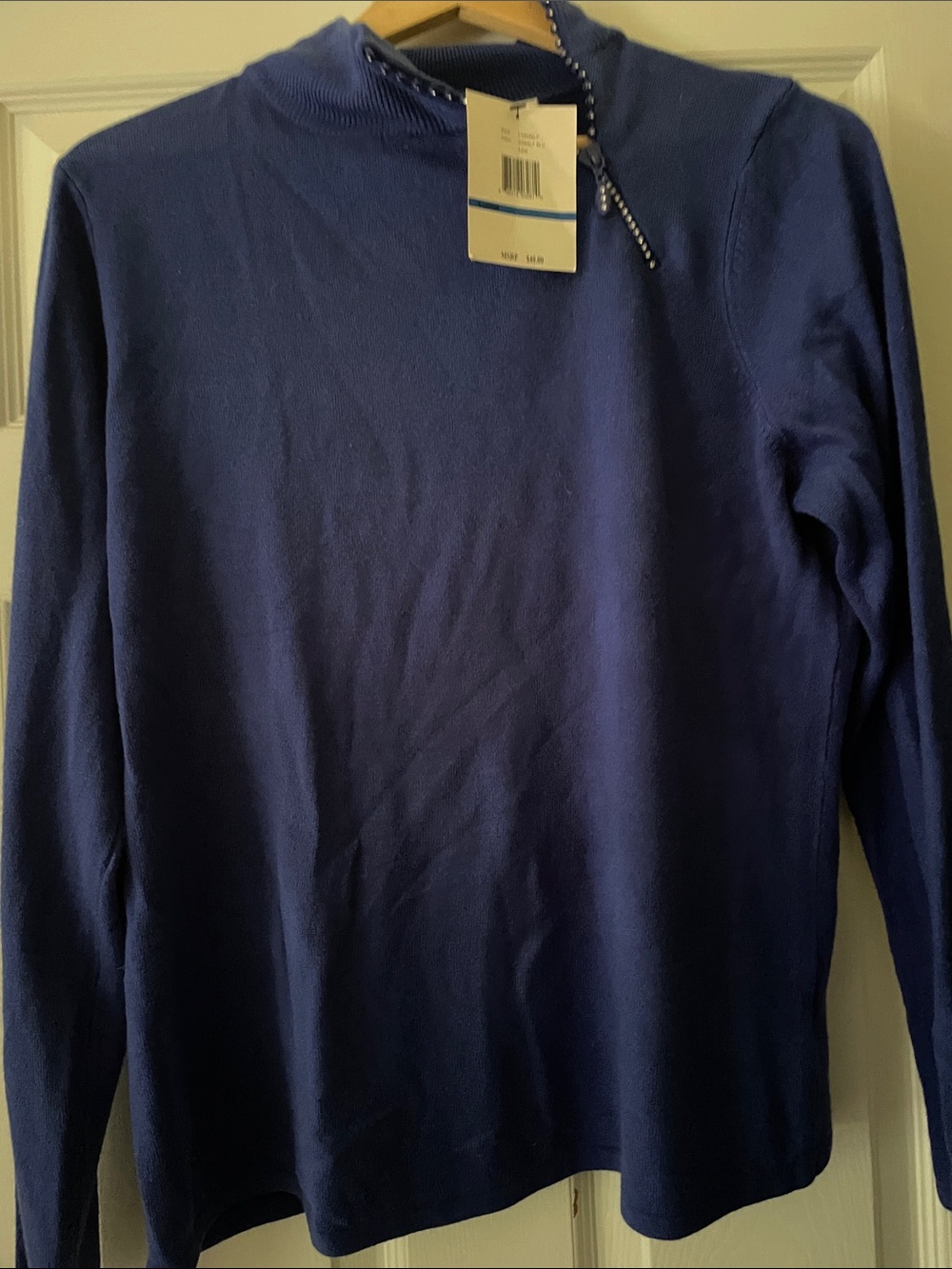 Luxe 360  Royal Blue Quarter-Zip Mock Neck Sweater nwt
